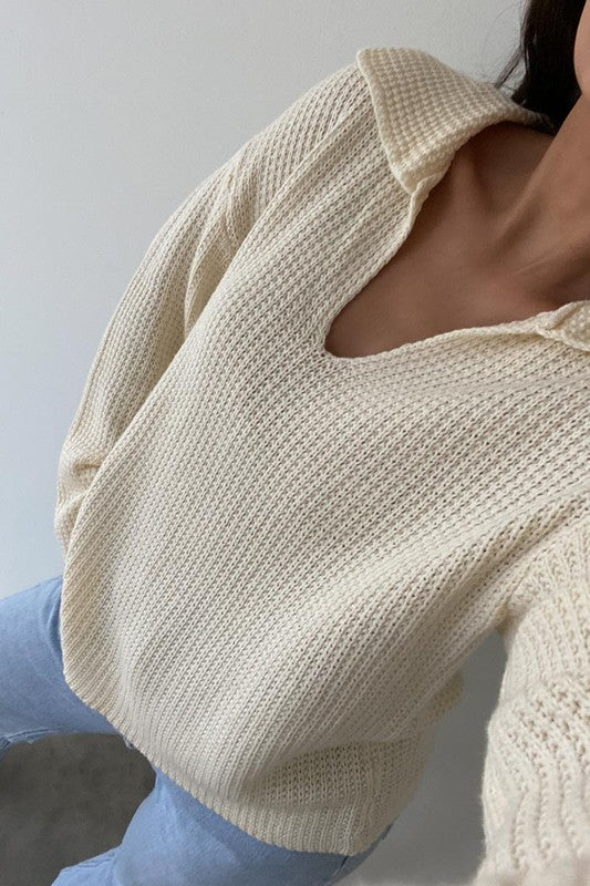 WAFFLE KNIT TOP