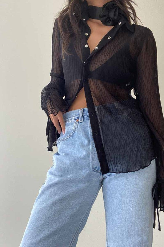 LUNA PLEATED BLOUSE