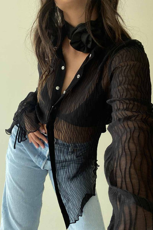 LUNA PLEATED BLOUSE