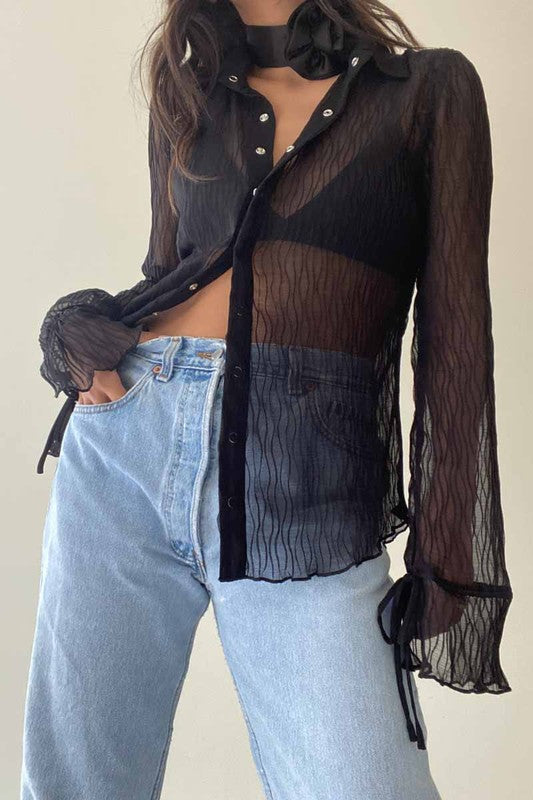 LUNA PLEATED BLOUSE