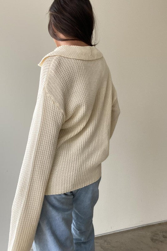 WAFFLE KNIT TOP
