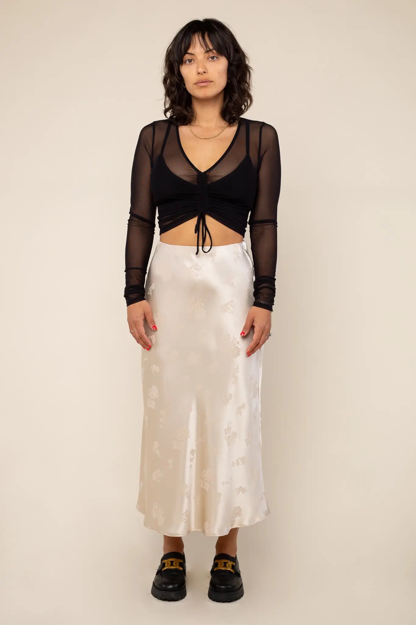 FLORAL JACQUARD SKIRT