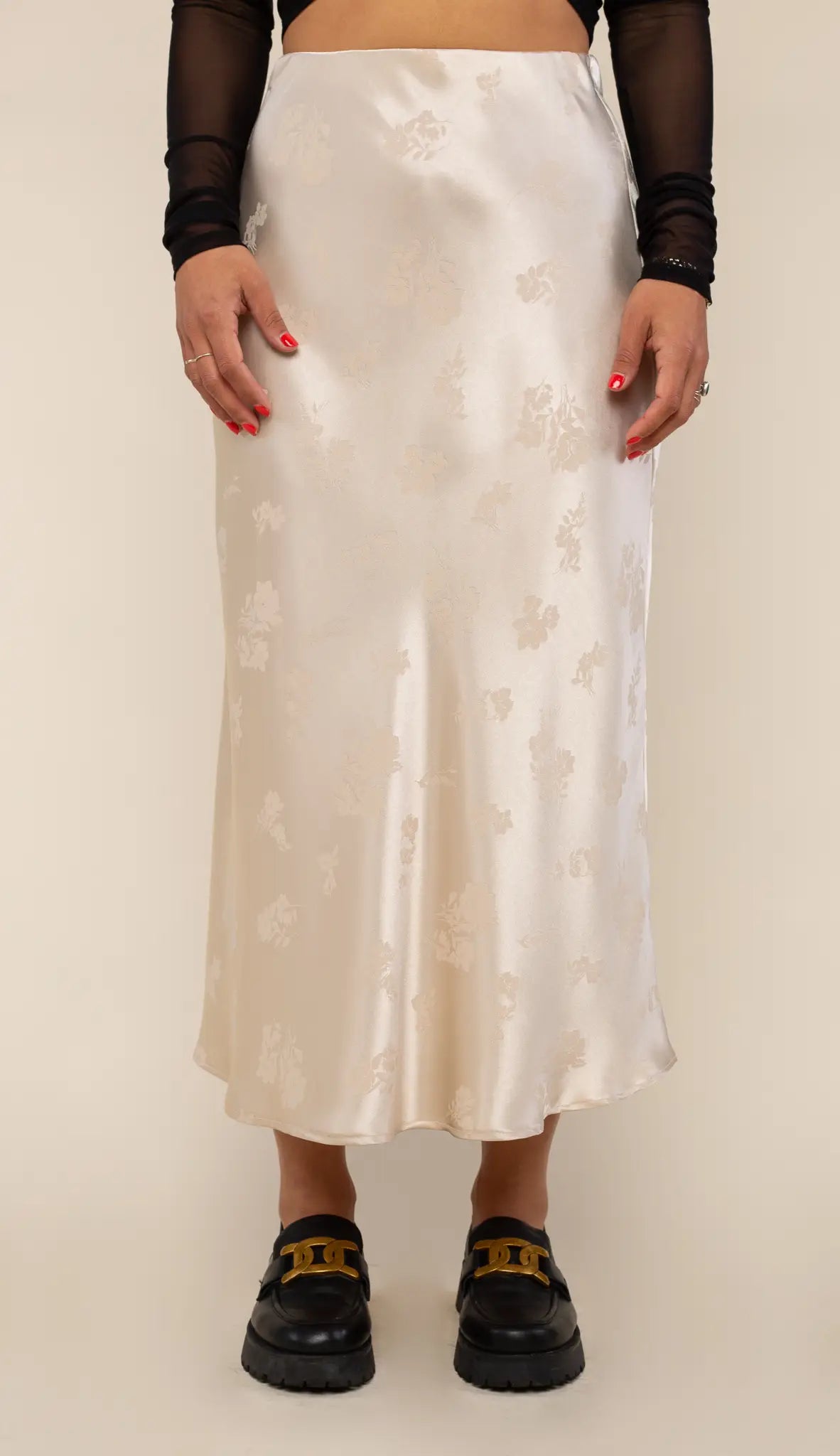 FLORAL JACQUARD SKIRT