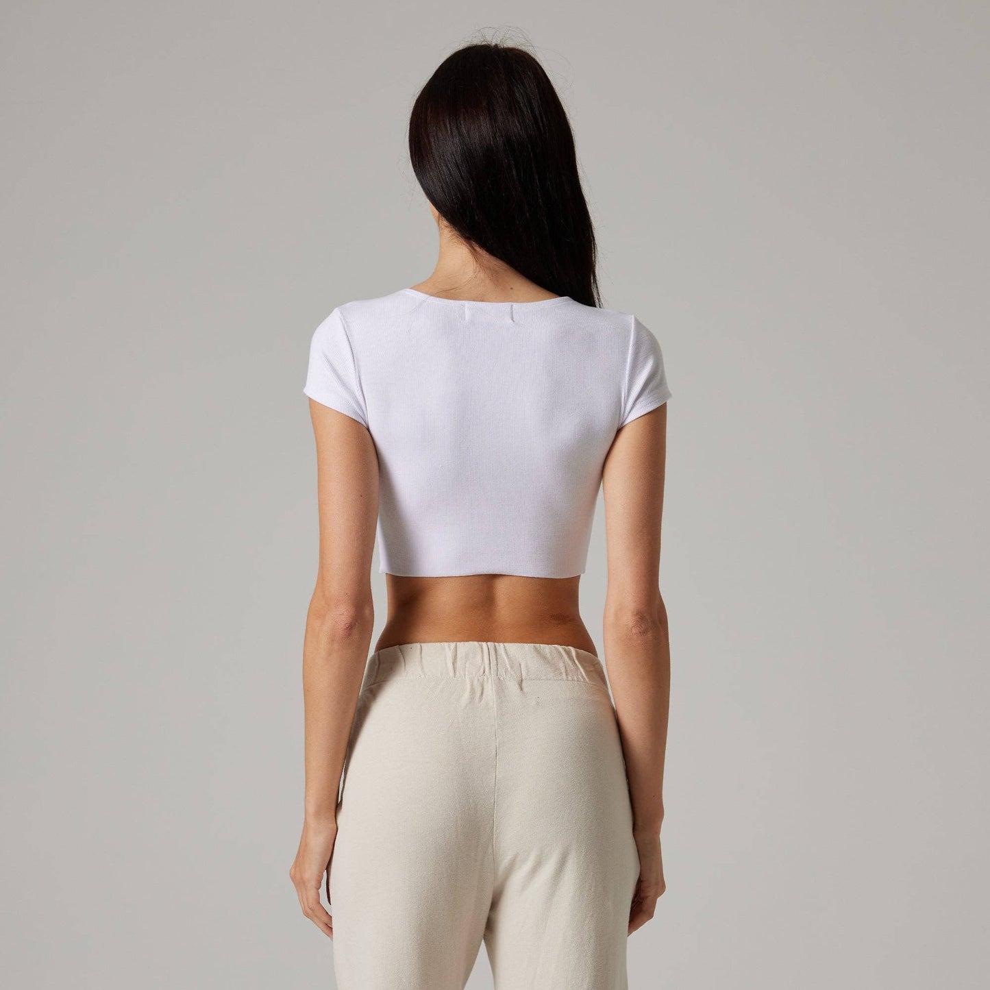 WOMENS RAW HEM CROP BABY TEE