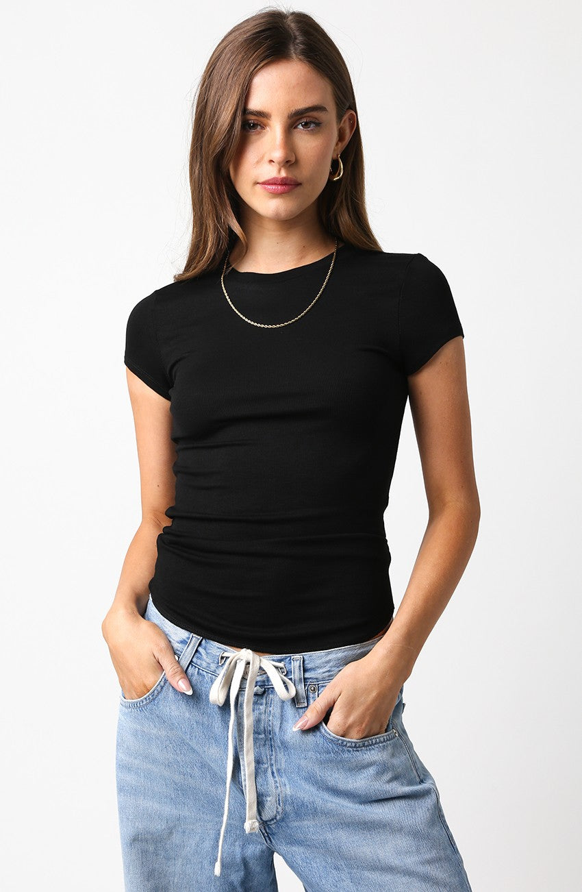 RIBBED BODYCON TEE
