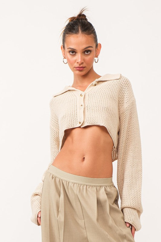 HANA CROCHET CROPPED CARDIGAN