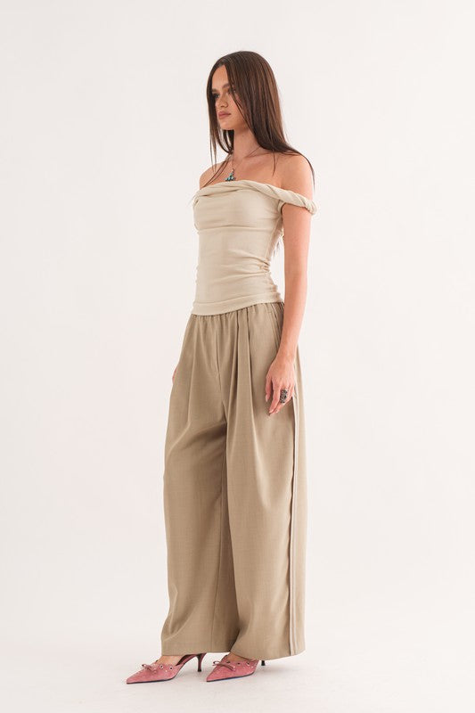 ISLA TWISTED OFF THE SHOULDER TOP