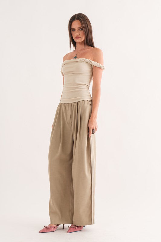 ISLA TWISTED OFF THE SHOULDER TOP
