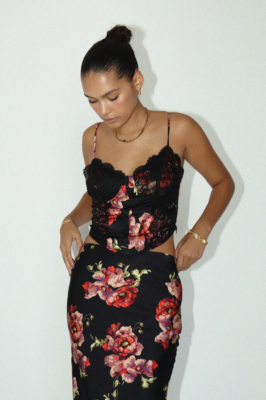 ROSE LACE TRIM TOP