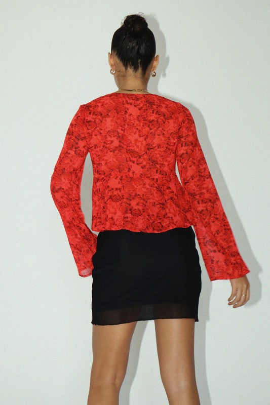 VALENTINA FLORAL TIE TOP