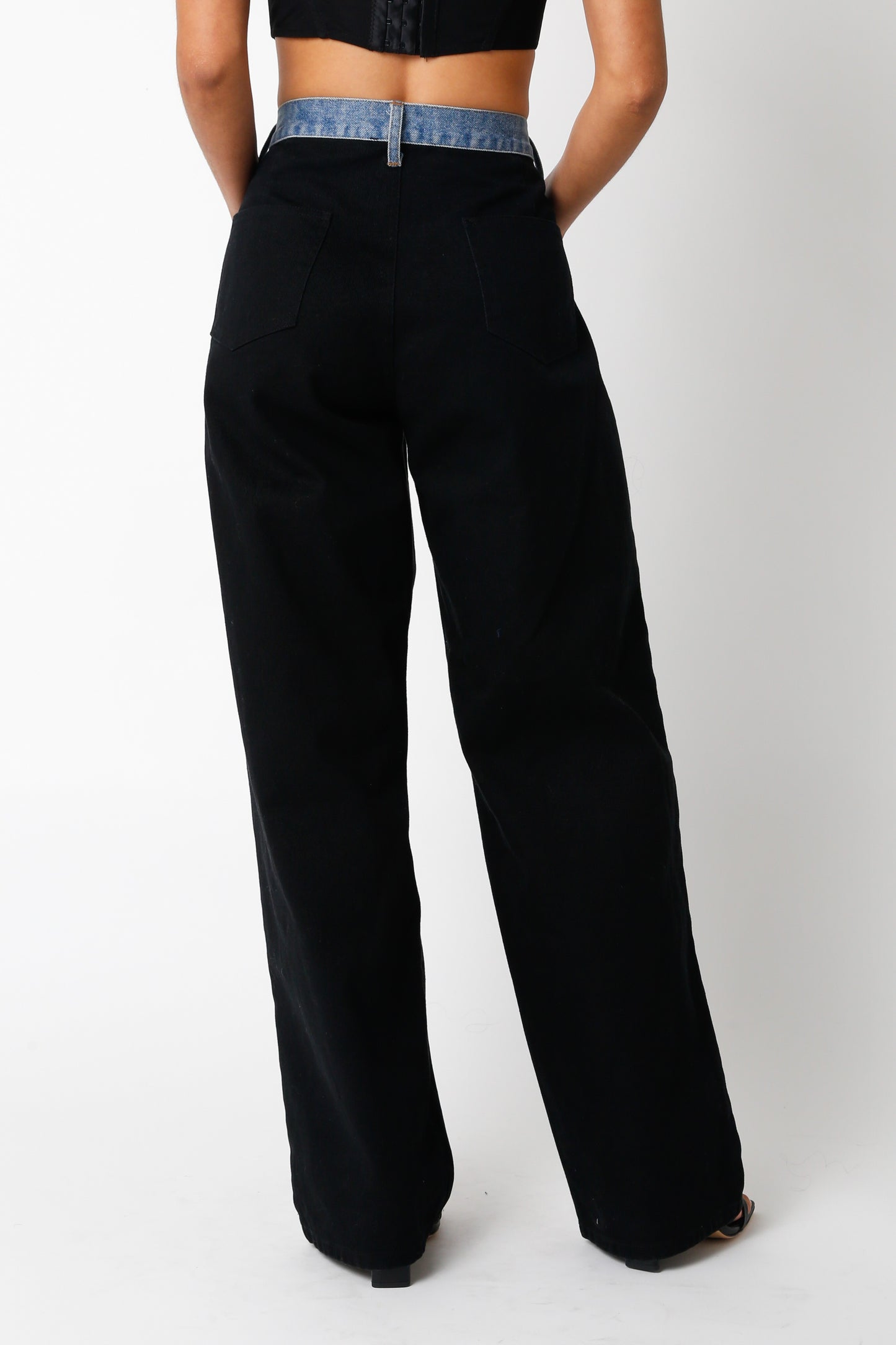 AVA CONSTRAST DENIM PANTS