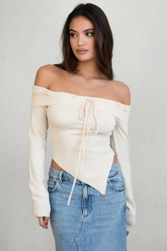 LEBONNE OFF THE SHOULDER SWEATER