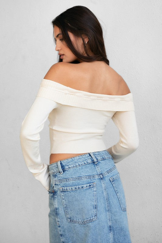 LEBONNE OFF THE SHOULDER SWEATER
