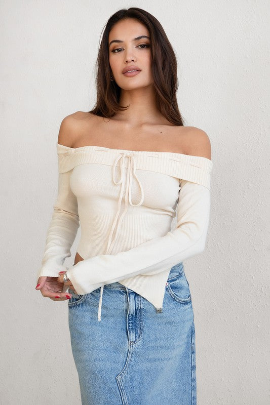 LEBONNE OFF THE SHOULDER SWEATER