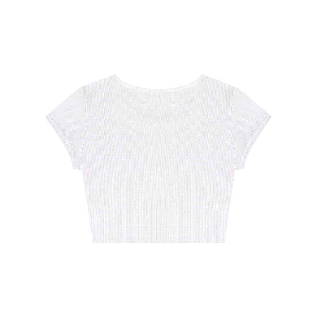 WOMENS RAW HEM CROP BABY TEE