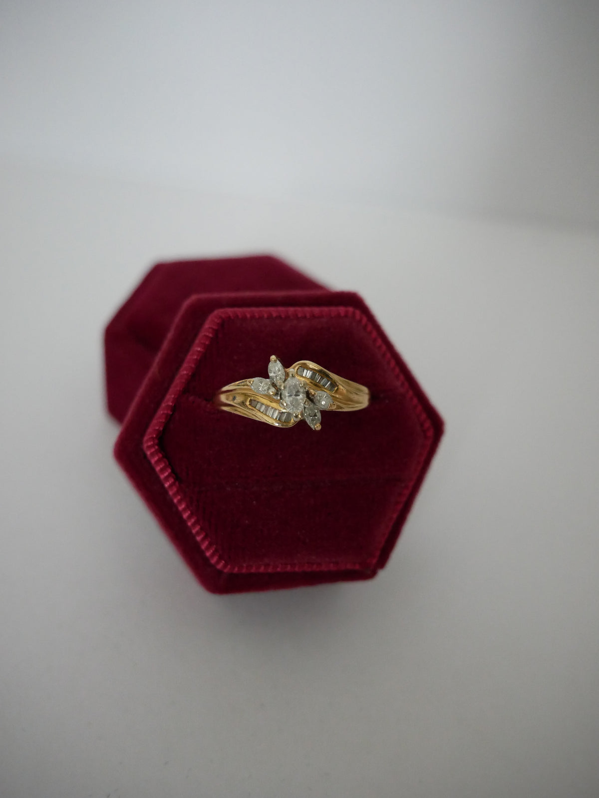 Marquise Cut Diamonds Cluster Ring