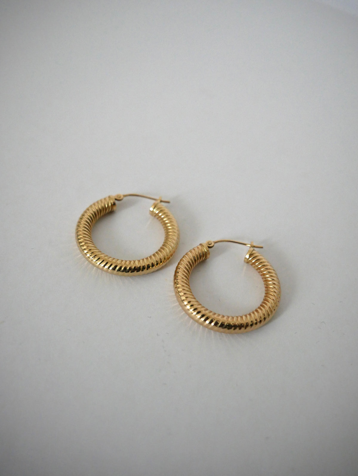 Round Textured Gold Hoops