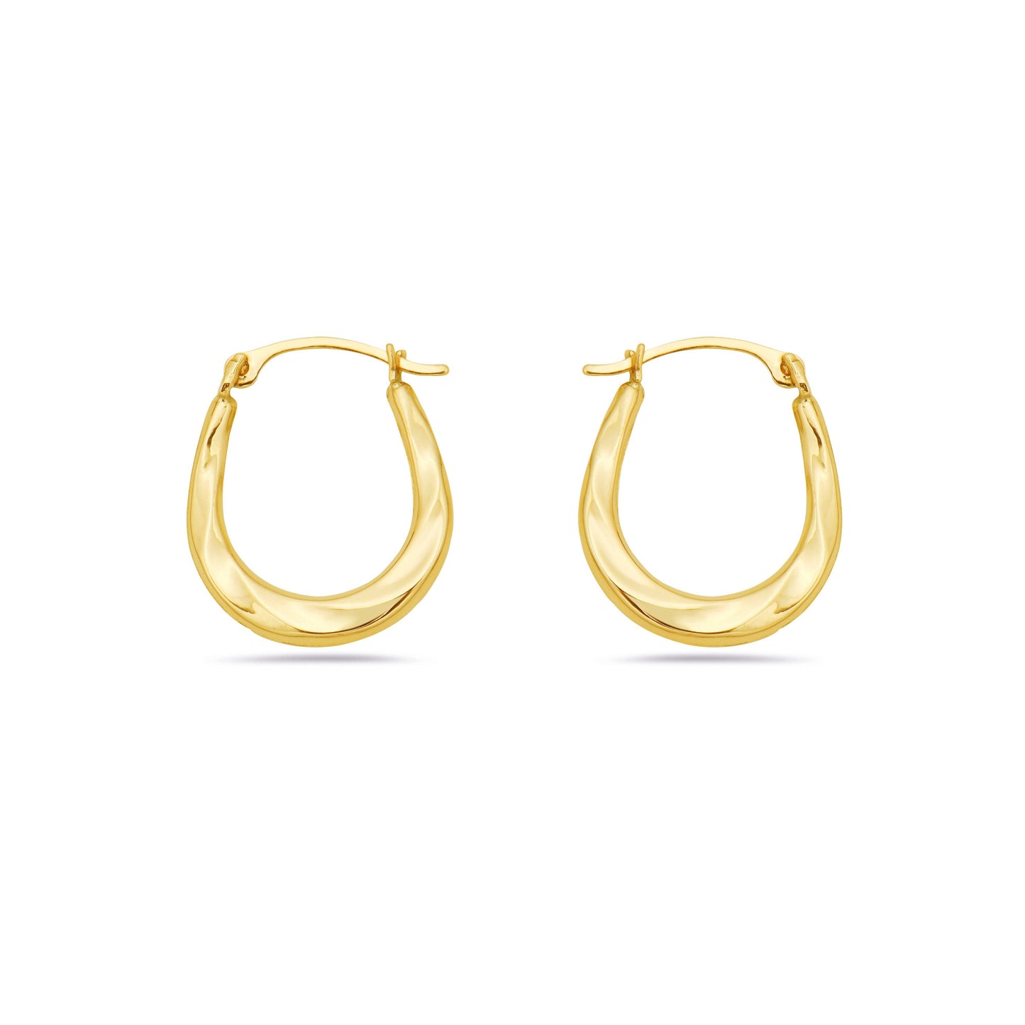 Maria 14K Twist Oval Hoop Earrings