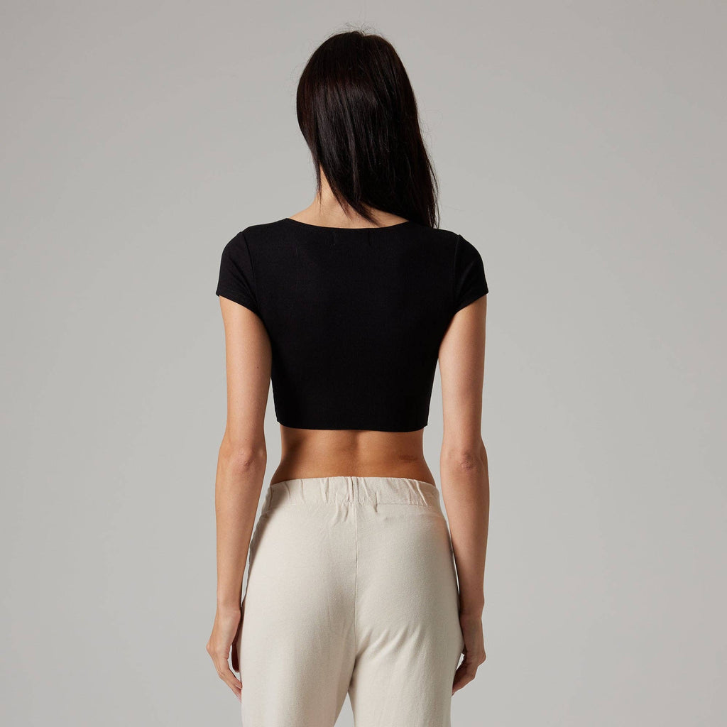 WOMENS RAW HEM CROP BABY TEE