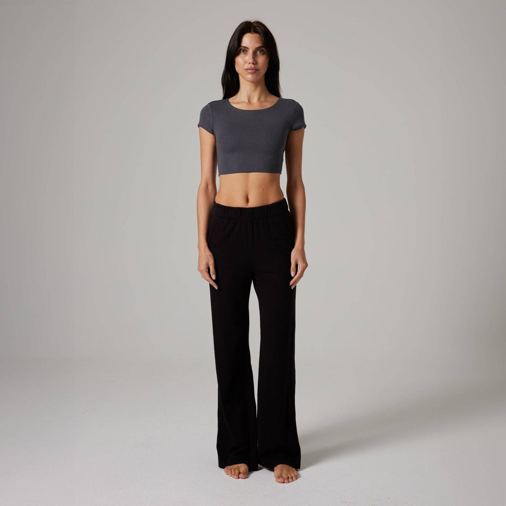 WOMENS RAW HEM CROP BABY TEE
