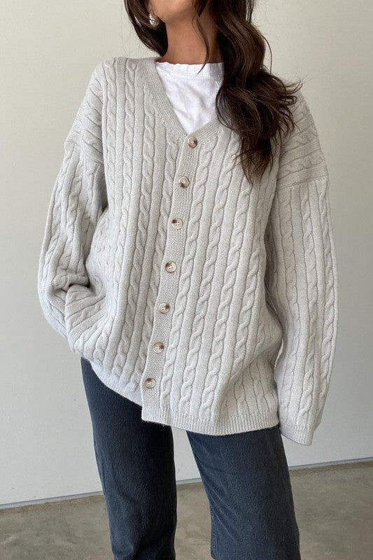 JACKIE CABLE KNIT CARDIGAN