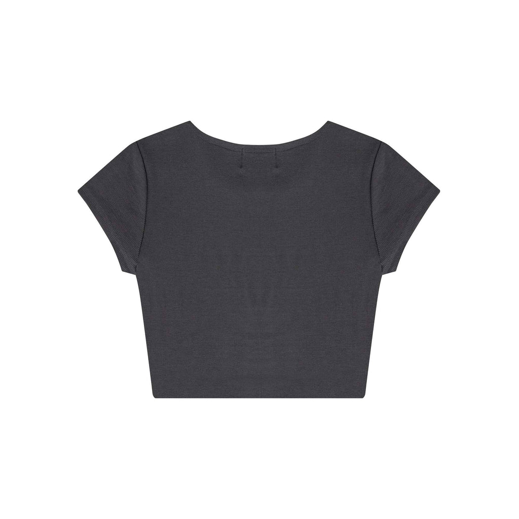WOMENS RAW HEM CROP BABY TEE