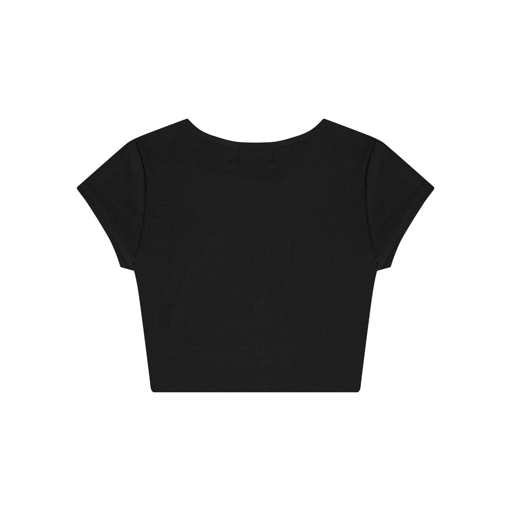 WOMENS RAW HEM CROP BABY TEE