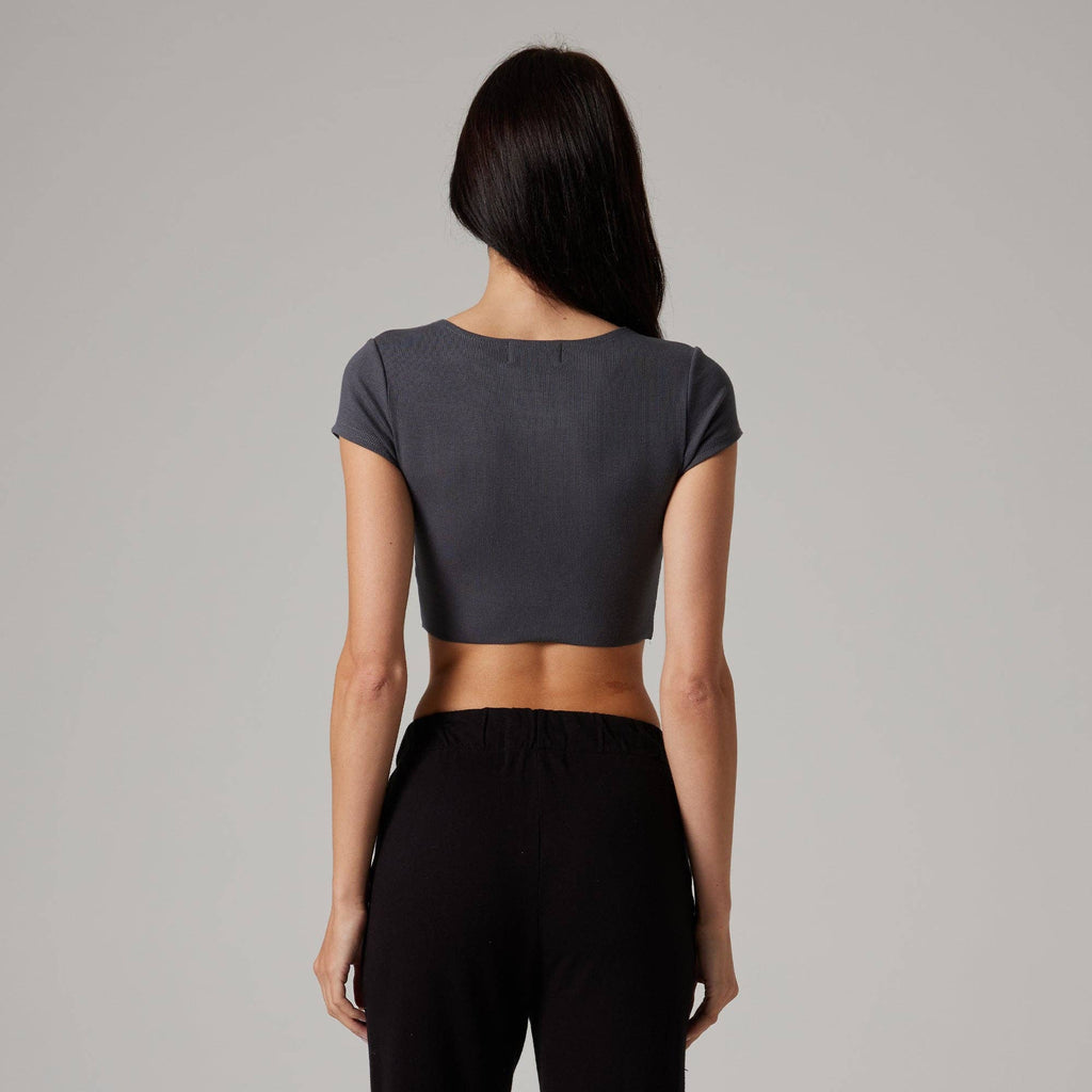 WOMENS RAW HEM CROP BABY TEE