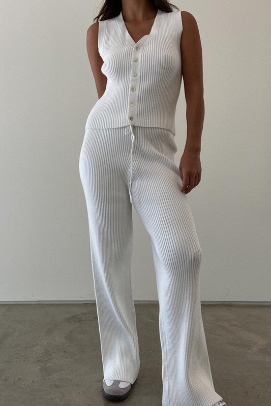 RIB KNITTED VEST