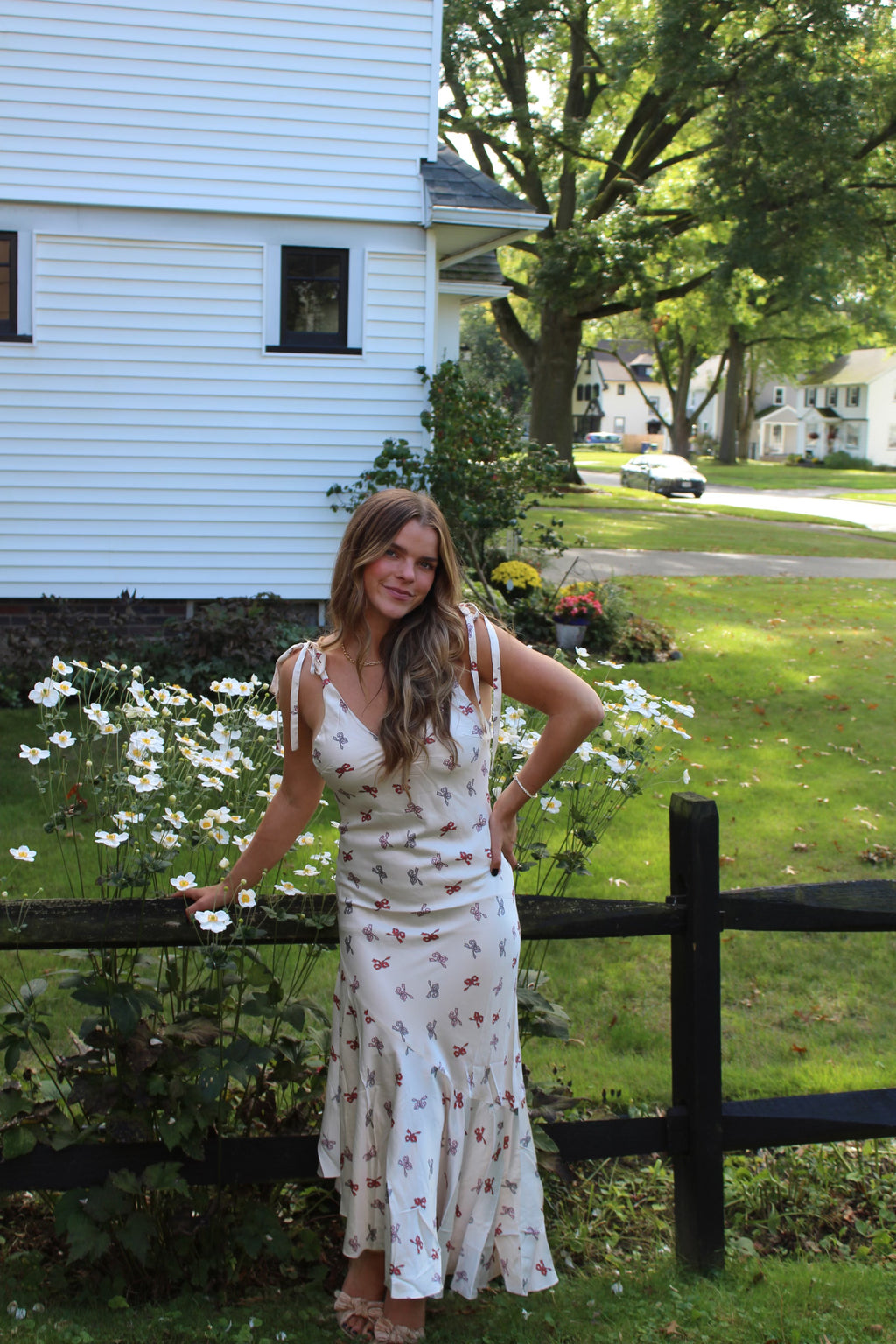 BOW SATIN DRESS