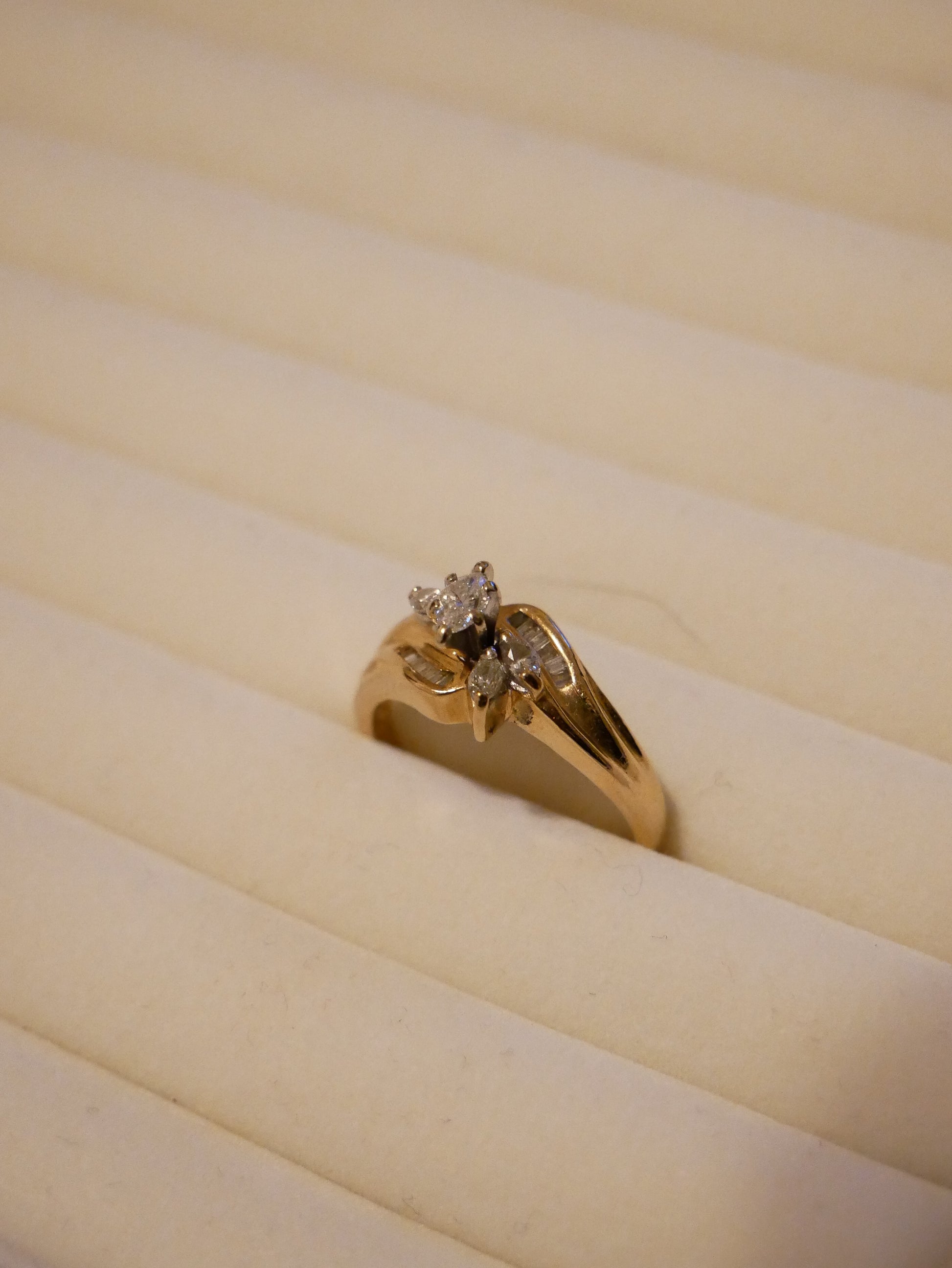 Marquise Cut Diamonds Cluster Ring