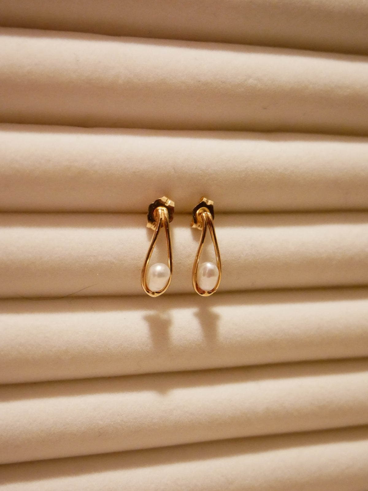 Pearl Drop Stud Earrings