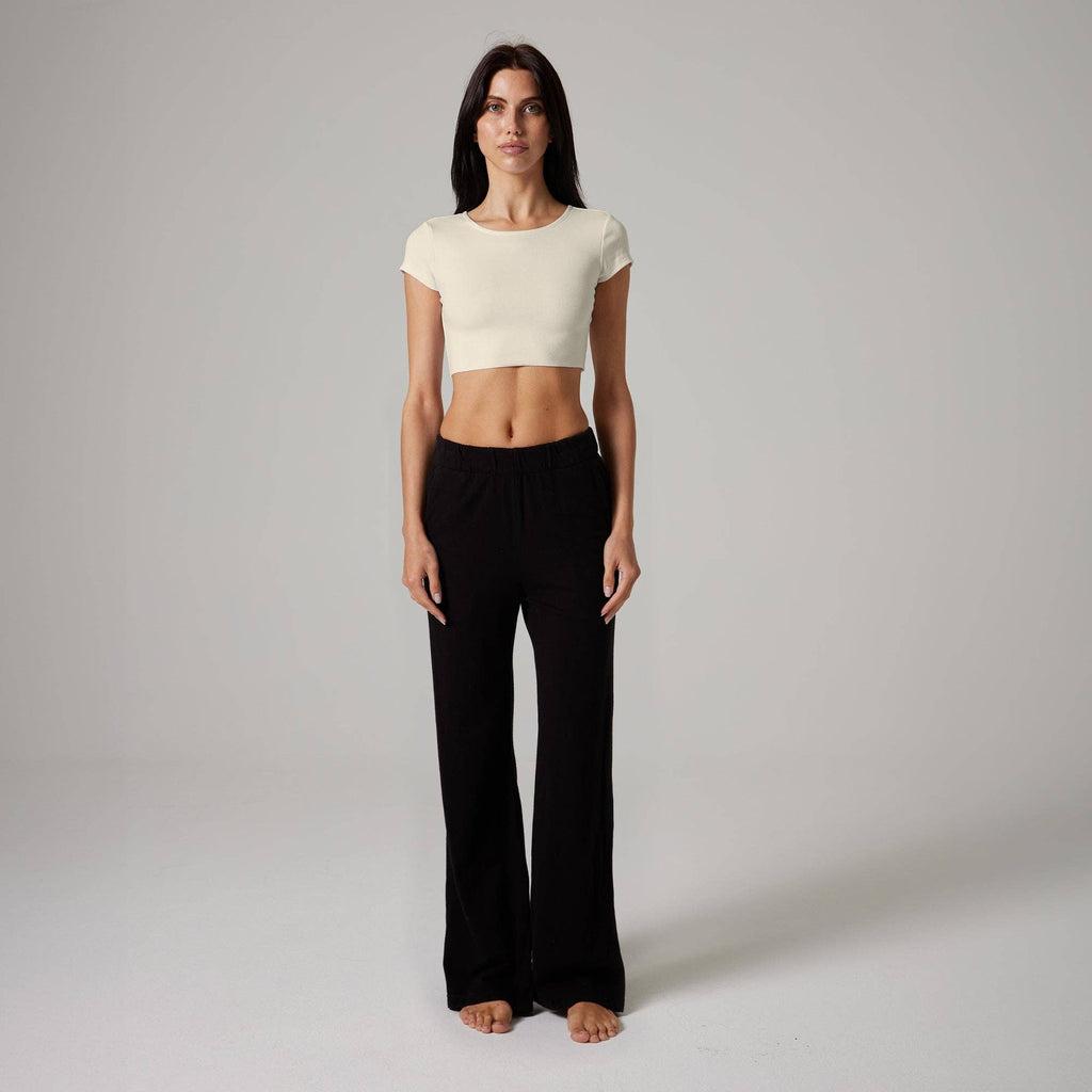 WOMENS RAW HEM CROP BABY TEE