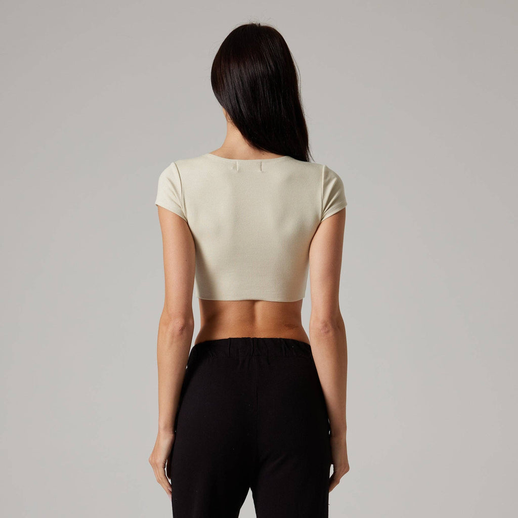 WOMENS RAW HEM CROP BABY TEE