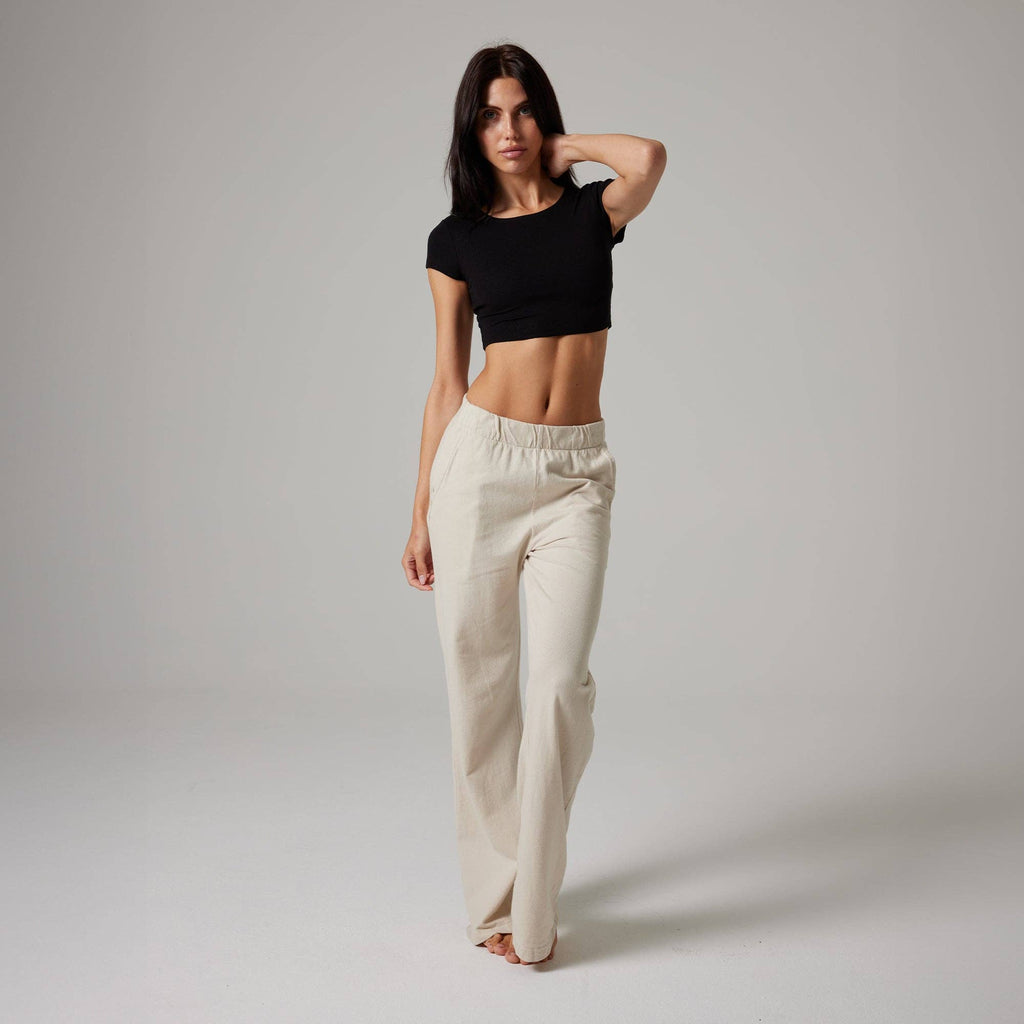 WOMENS RAW HEM CROP BABY TEE