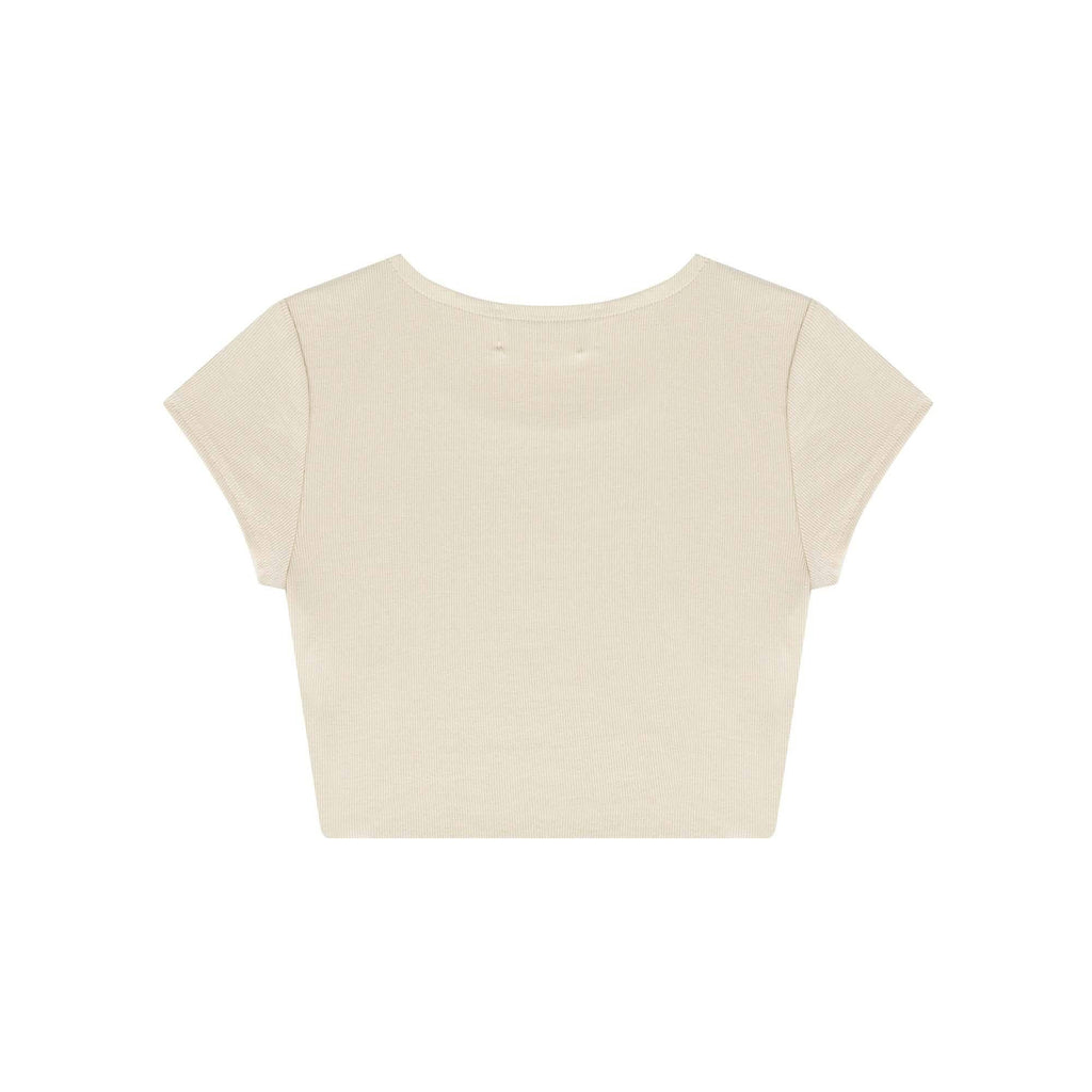 WOMENS RAW HEM CROP BABY TEE