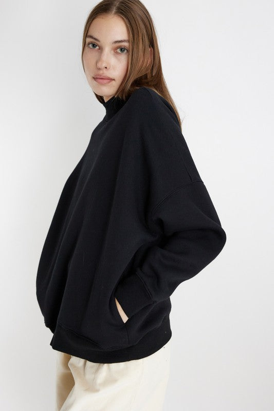 TORY MOCK NECK SWEATSHIRT