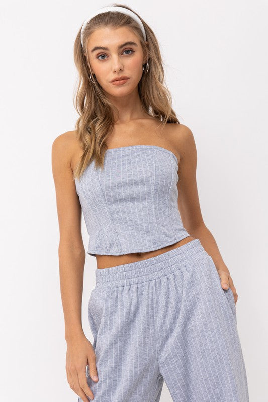 PINSTRIPE CORSET TOP