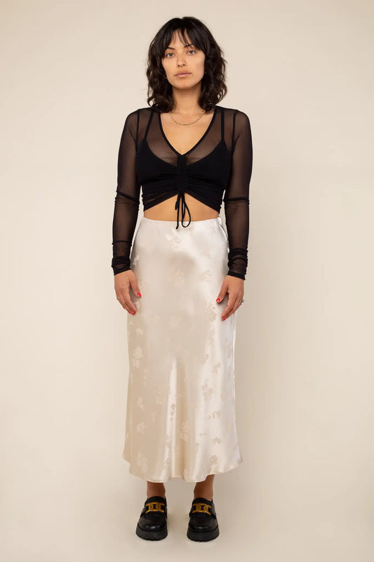 FLORAL JACQUARD SKIRT
