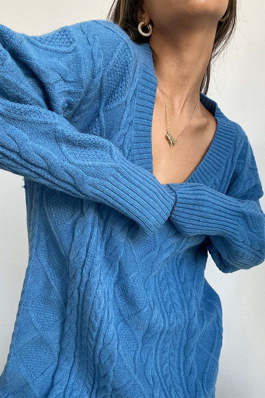 CABLE KNIT SWEATER DRESS