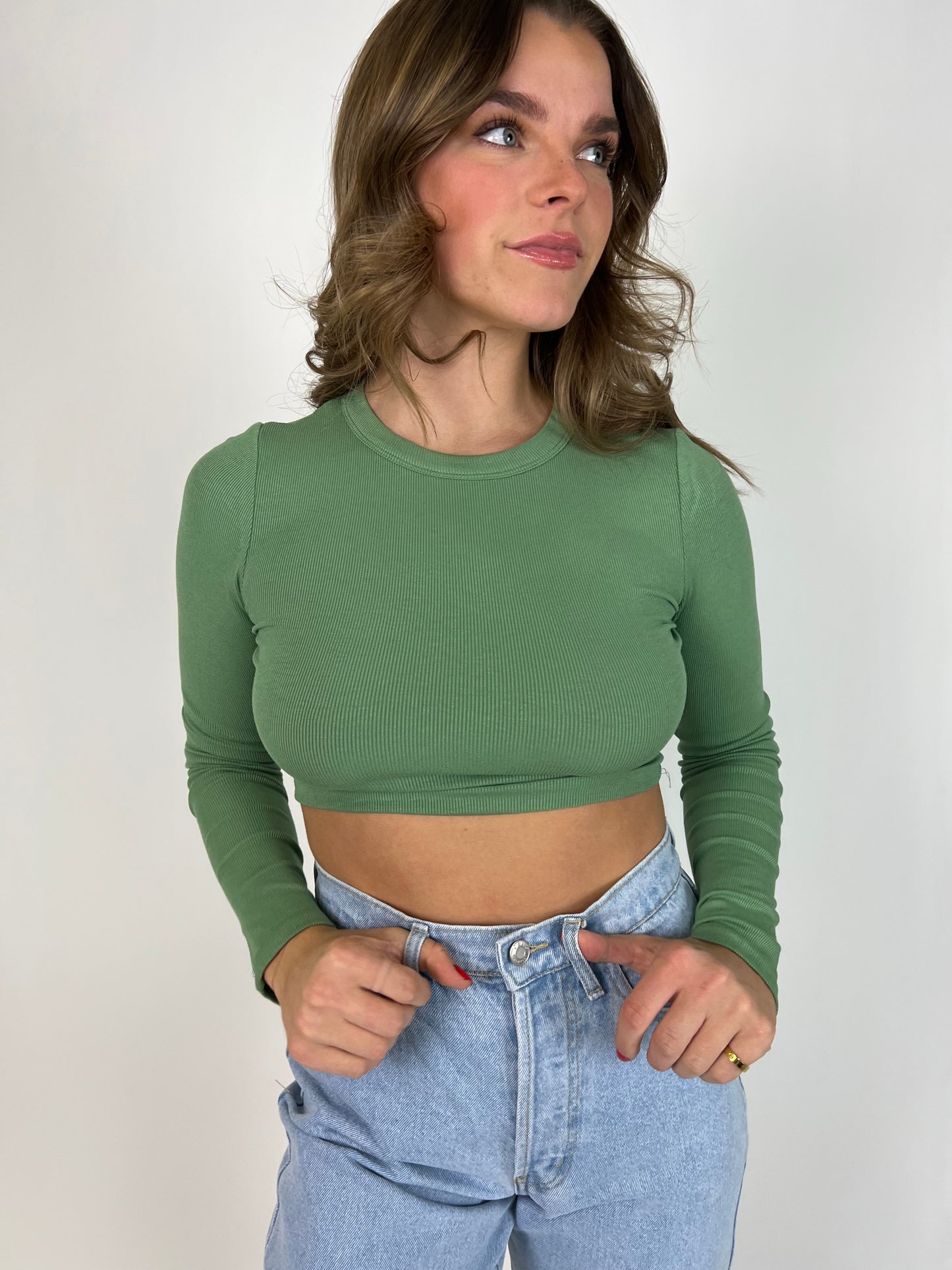 LONG SLEEVE CROP TOP // CACTUS