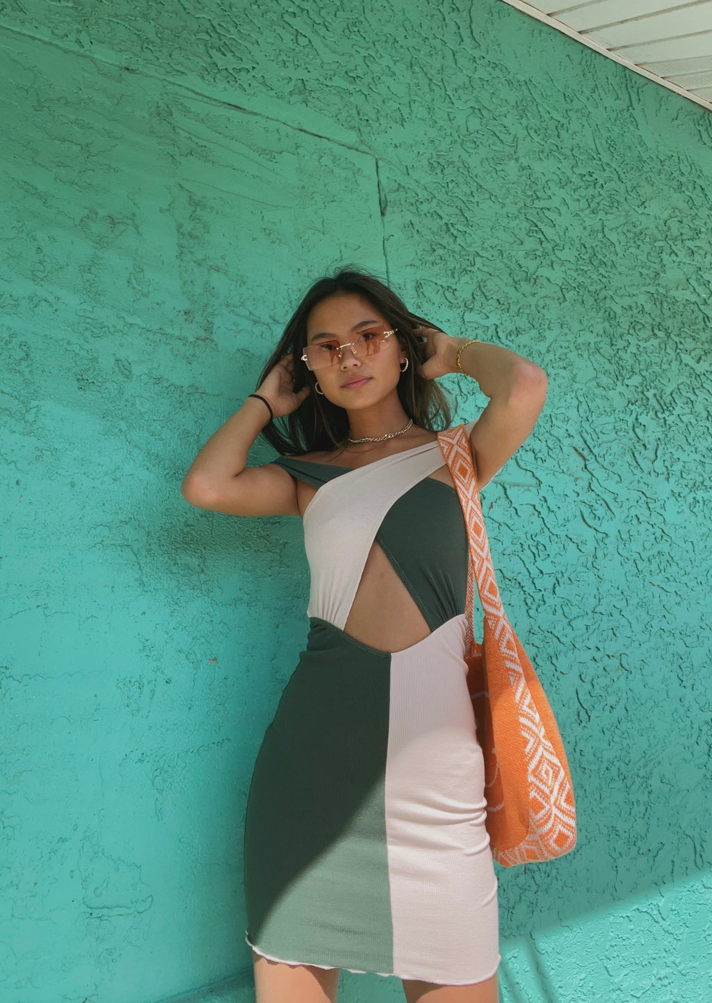 CELESTE CROSS HALTER DRESS